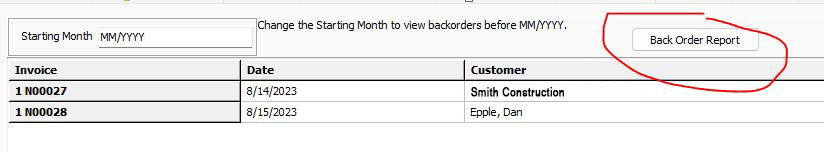 Back Order Report Enhancement