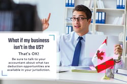 What if my business isn't in the US? Tha't s OK! Be sure to talk to your accountant about what tax deduction opportunities are available in your jurisdiction.