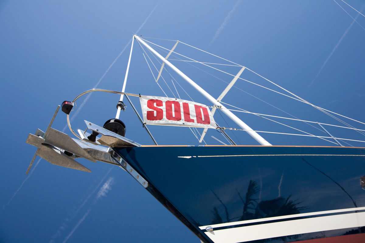 Yacht with Sold sign