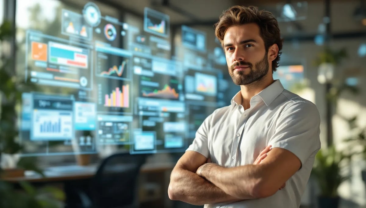 A confident Software Developer Satisfied with His Work