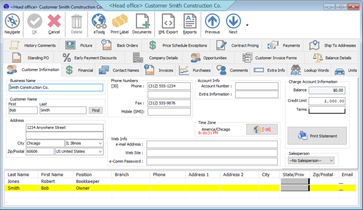 Customer records are as detailed as you need them to be, and easily sorted & filtered to make tasks easier